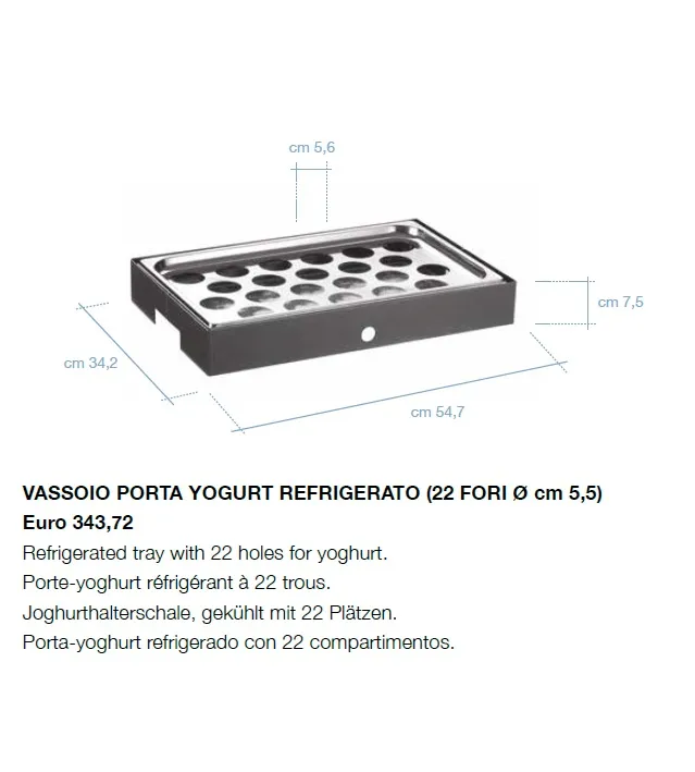 Pinti Caleido Vassoio porta Yogurt Refrigerato 22 fori diametro 5,5 cm art.F1802900